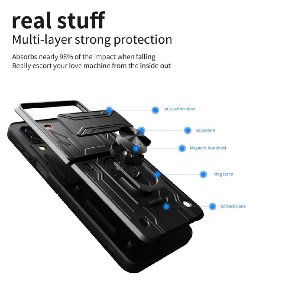 Hülle Für Samsung Galaxy Z Flip 4 Flip Case Objektivdeckel Mit Stützring