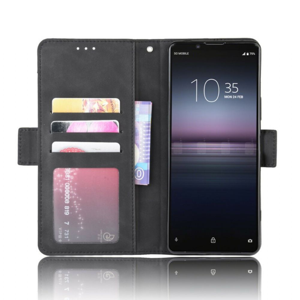 Flip Case Für Sony Xperia 1 II Erstklassige Multi-karte
