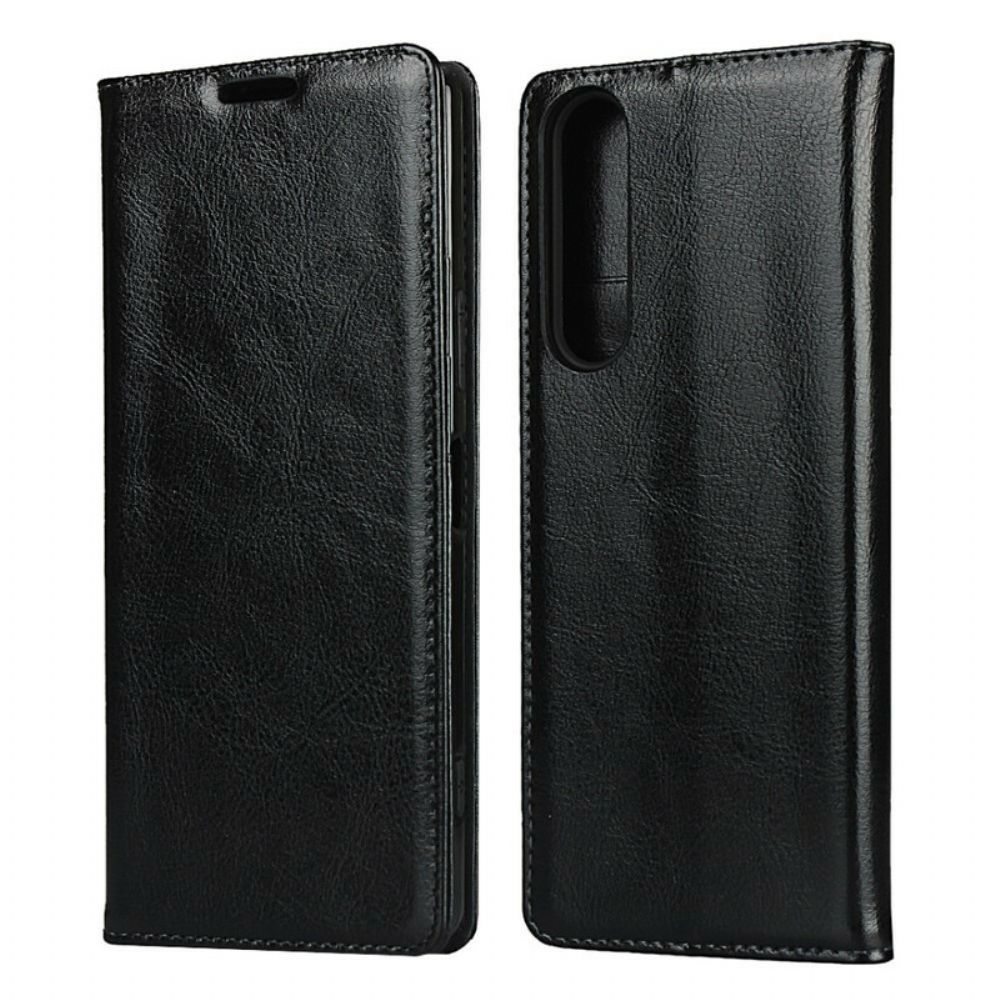 Schutzhülle Für Sony Xperia 1 II Flip Case Echtes Purity-leder