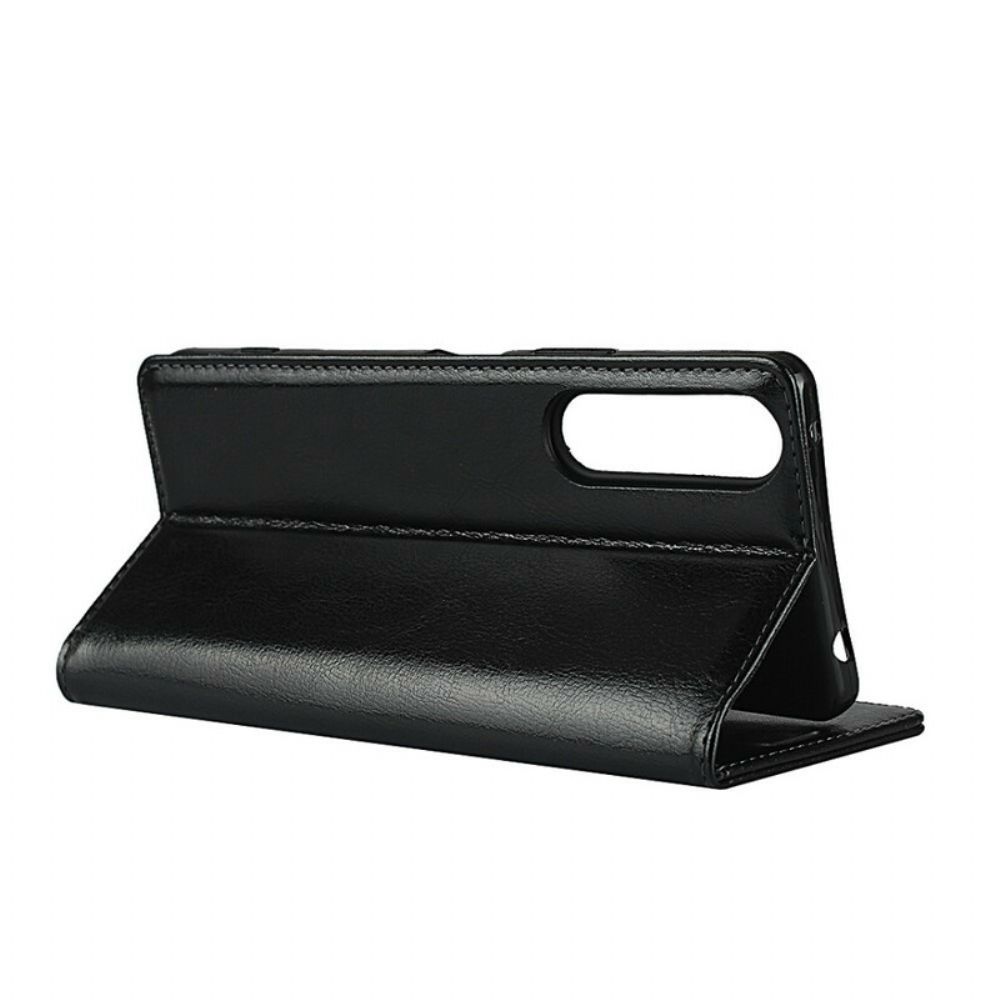 Schutzhülle Für Sony Xperia 1 II Flip Case Echtes Purity-leder
