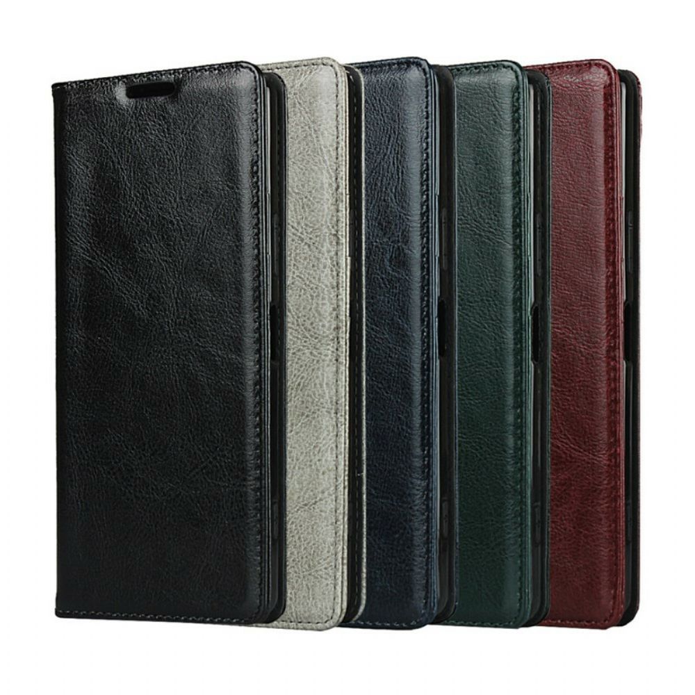 Schutzhülle Für Sony Xperia 1 II Flip Case Echtes Purity-leder