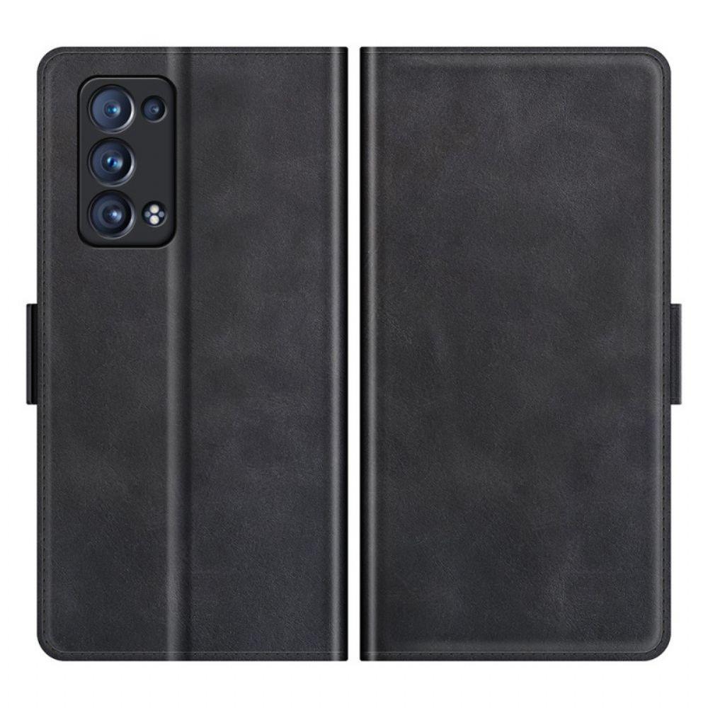 Flip Case Für Oppo Reno 6 Pro 5G Skin-touch Soft Doppelverschluss
