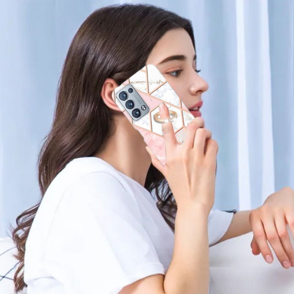 Handyhülle Für Oppo Reno 6 Pro 5G Geometrisches Marmorringmuster