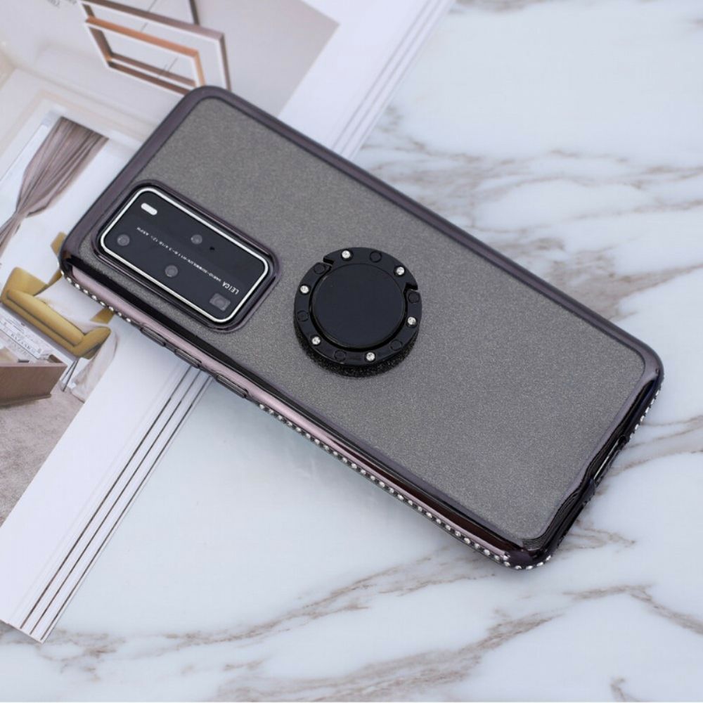 Hülle Für Huawei P40 Pro Ring Mit Pailletten Und Diamanten