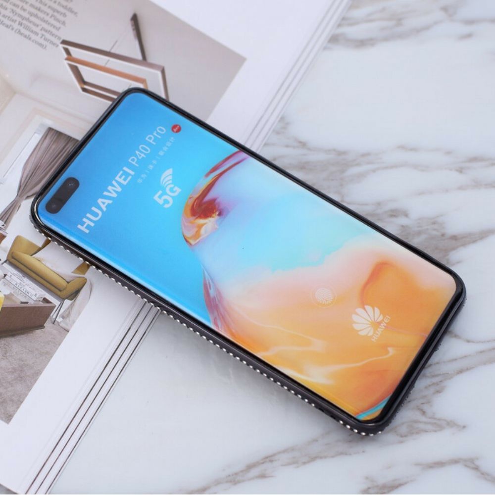 Hülle Für Huawei P40 Pro Ring Mit Pailletten Und Diamanten