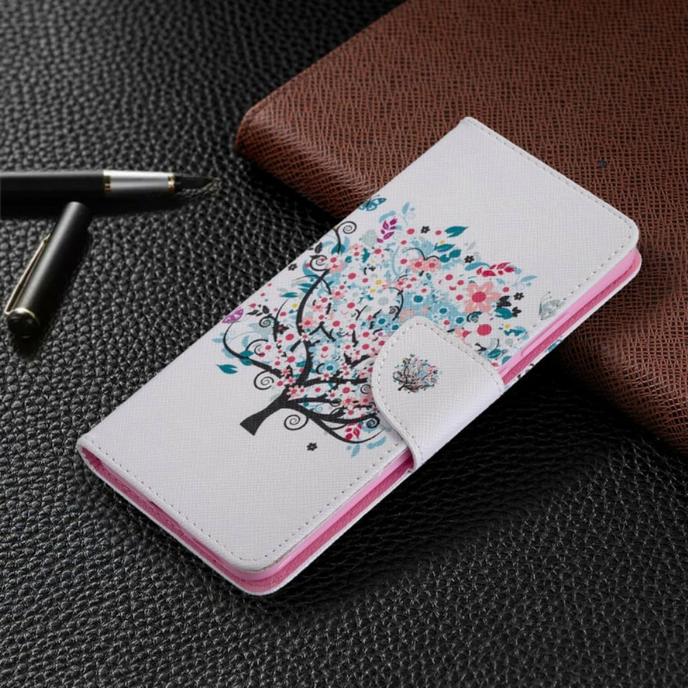 Lederhüllen Für Huawei P40 Pro Blumiger Baum