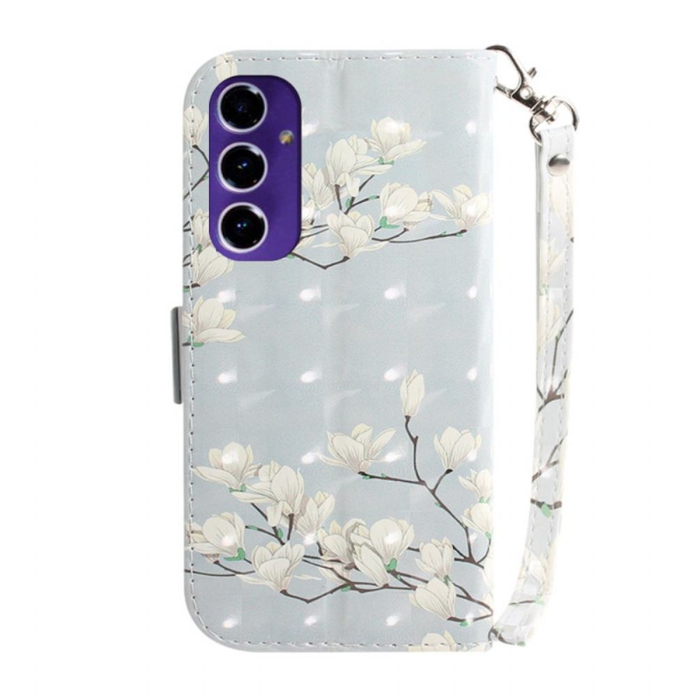 Lederhüllen Samsung Galaxy A16 5g Handyhülle Lanière-magnolien