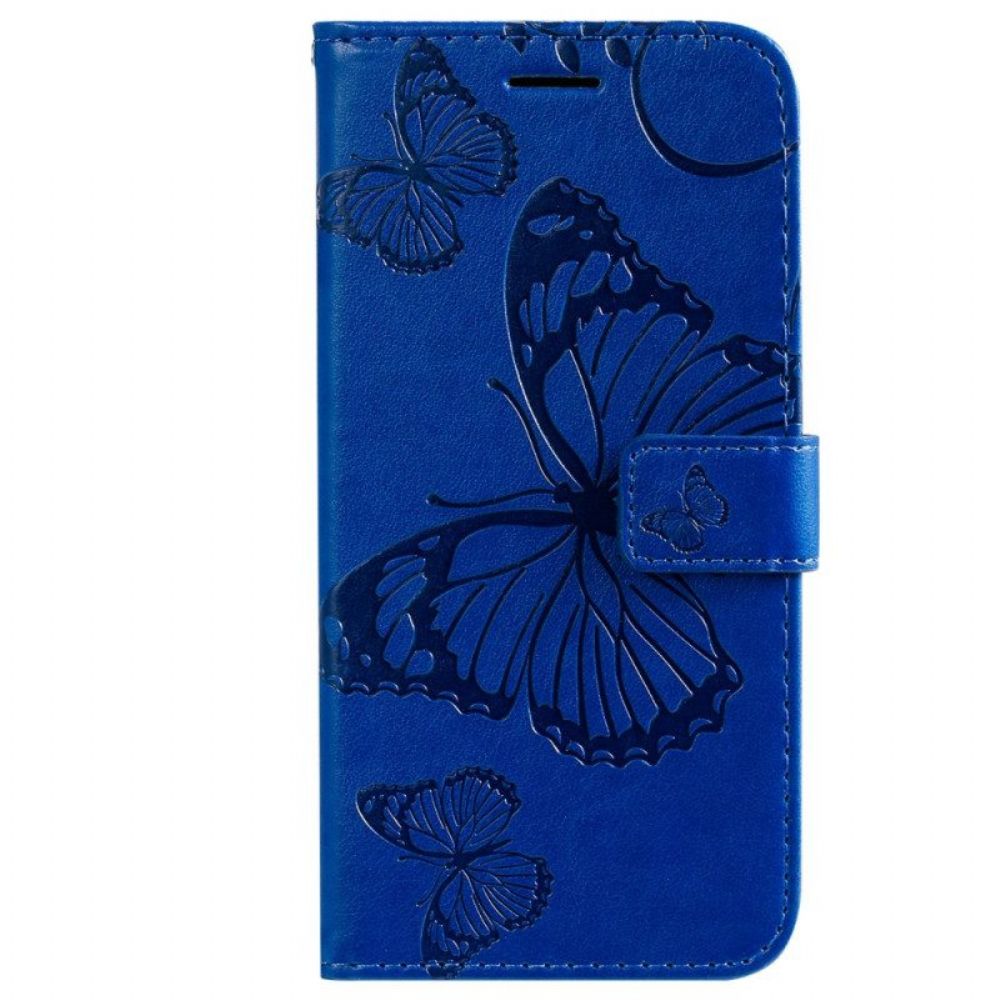 Flip Case Für Xiaomi Redmi A1 Mit Kordel Riesige Riemenschmetterlinge