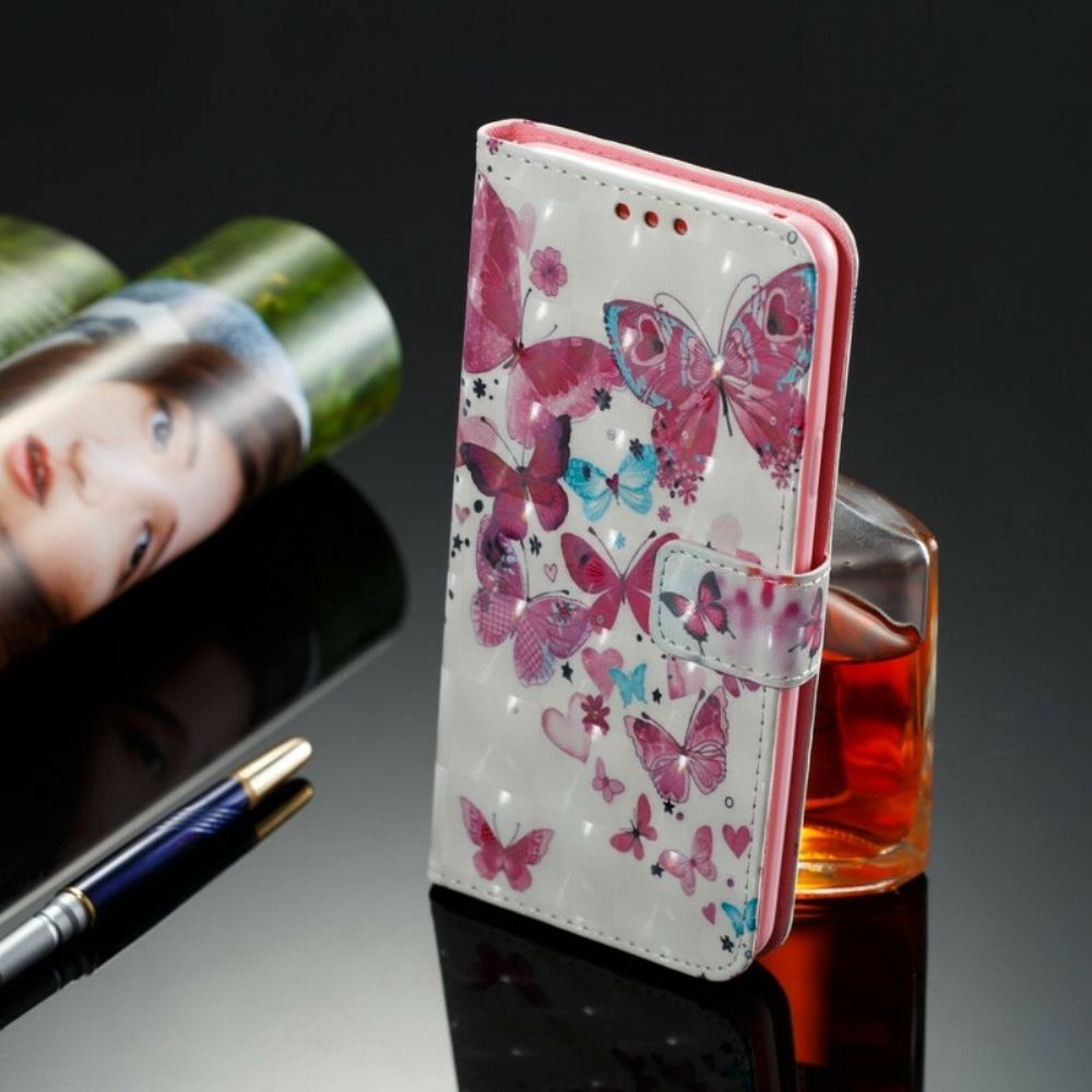 Lederhüllen Für Samsung Galaxy S9 Plus Fliegende Schmetterlinge