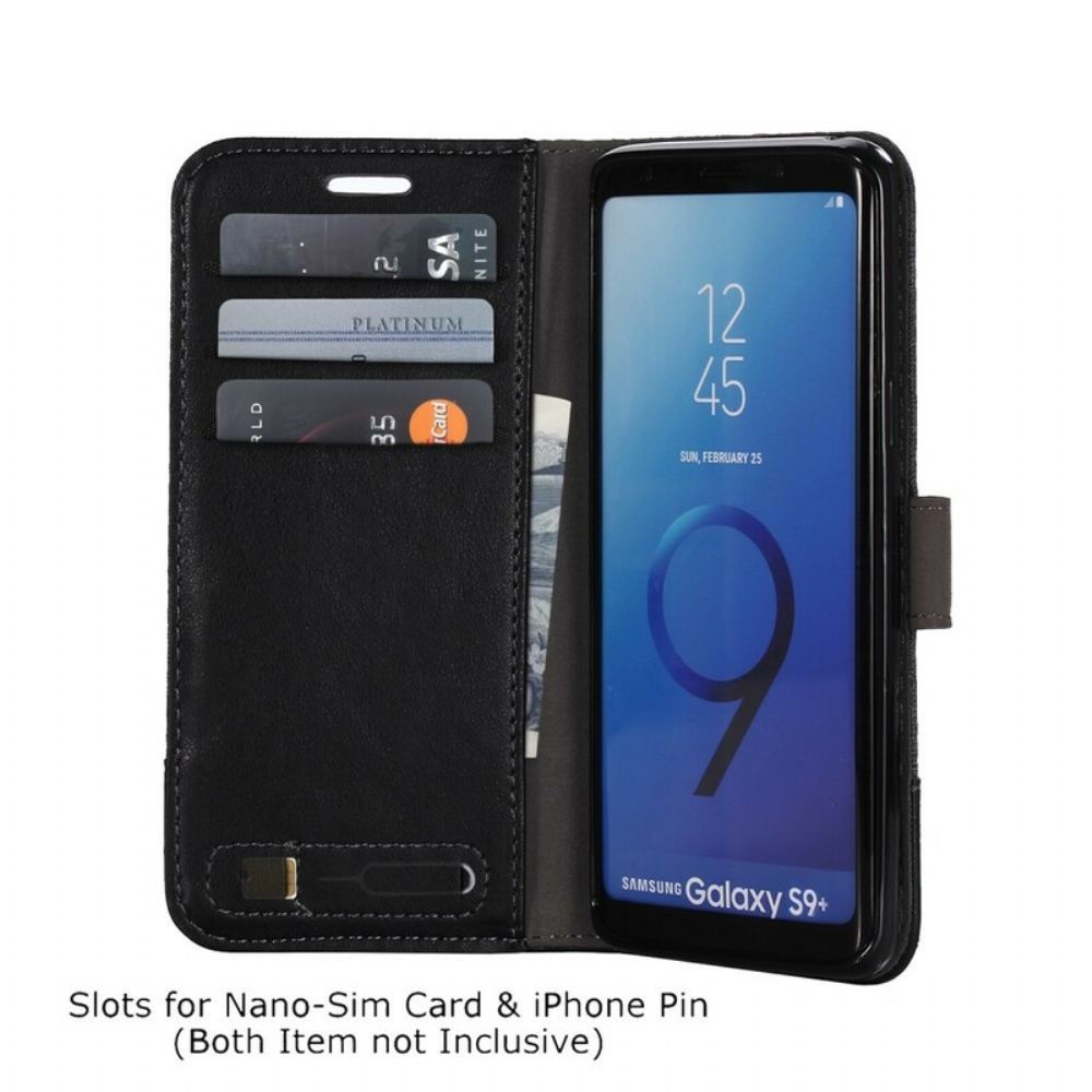 Lederhüllen Für Samsung Galaxy S9 Plus Muxma-stoff Und Leder-effekt