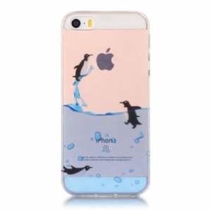 Handyhülle Für iPhone SE / 5 / 5S Nahtloses Pinguin-spiel