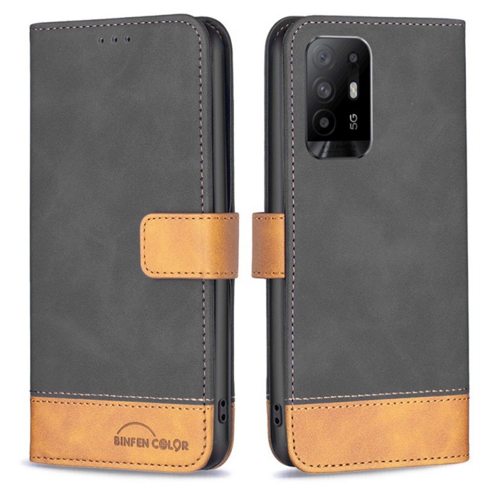 Flip Case Für Oppo A94 5G Zweifarbig