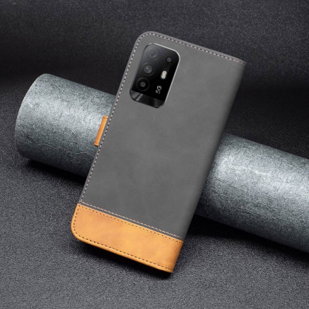 Flip Case Für Oppo A94 5G Zweifarbig