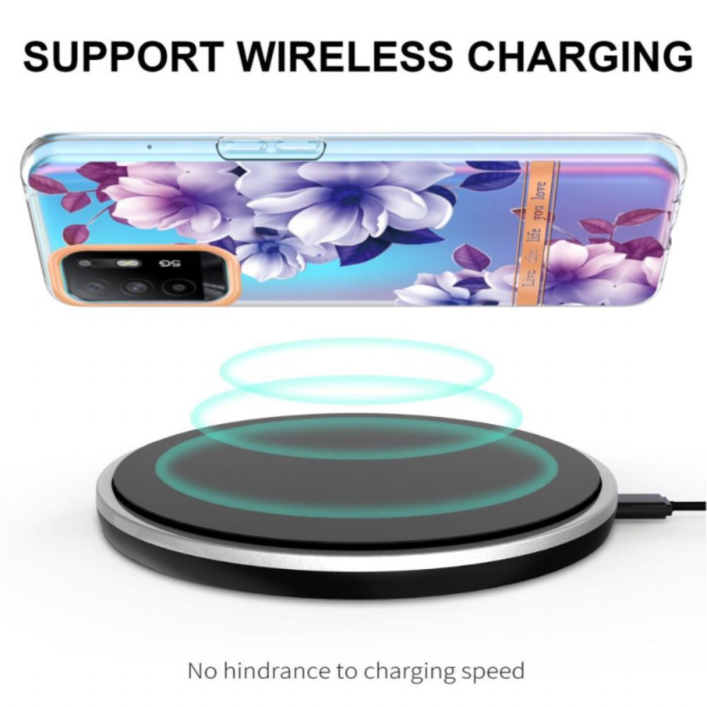 Hülle Für Oppo A94 5G Lila Blüten