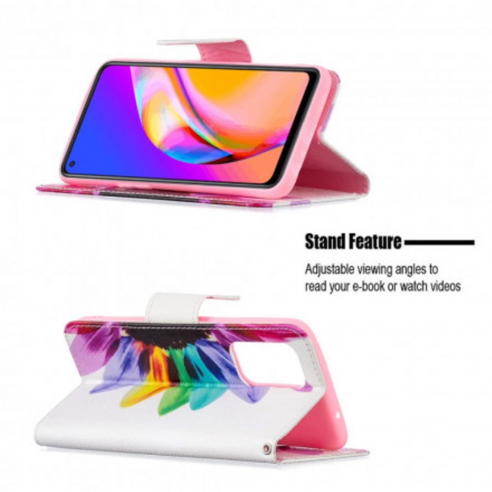 Lederhüllen Für Oppo A94 5G Aquarell Blume