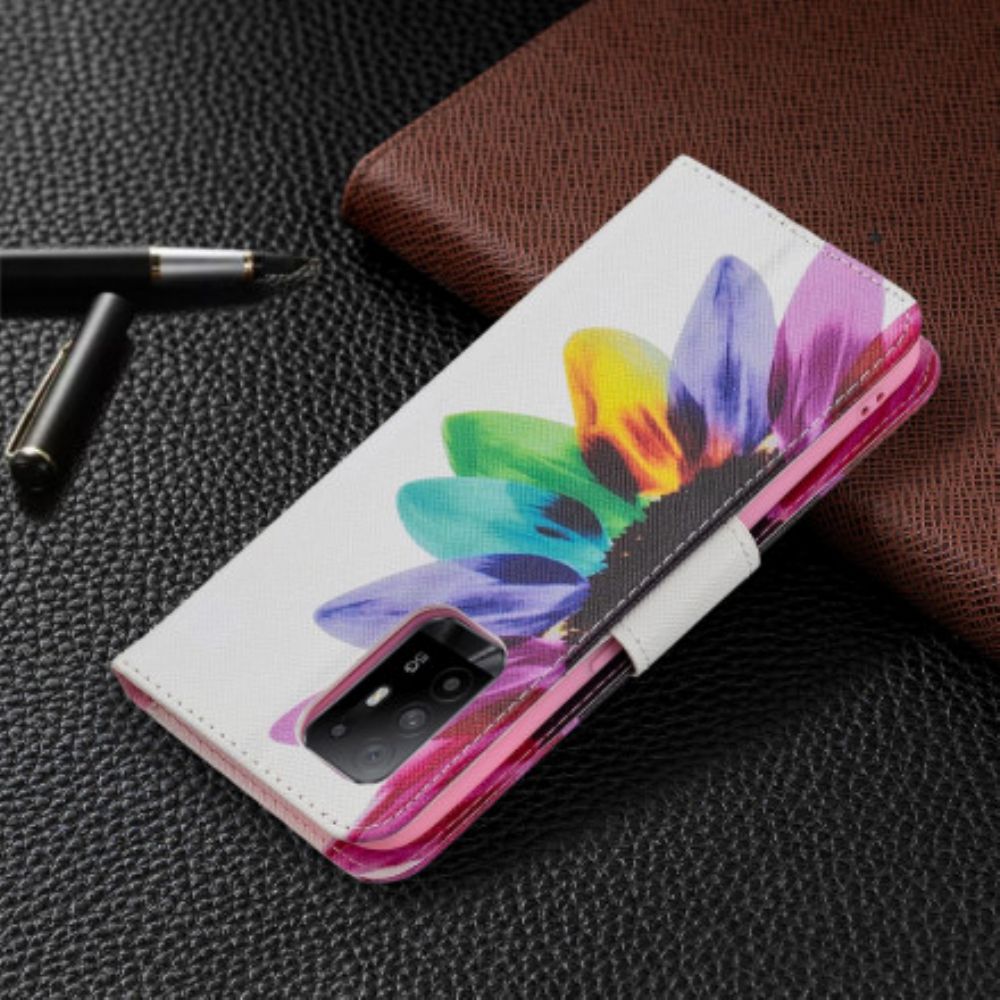 Lederhüllen Für Oppo A94 5G Aquarell Blume