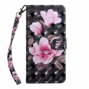 Lederhüllen Für Oppo A94 5G Blumen Mit Riemen