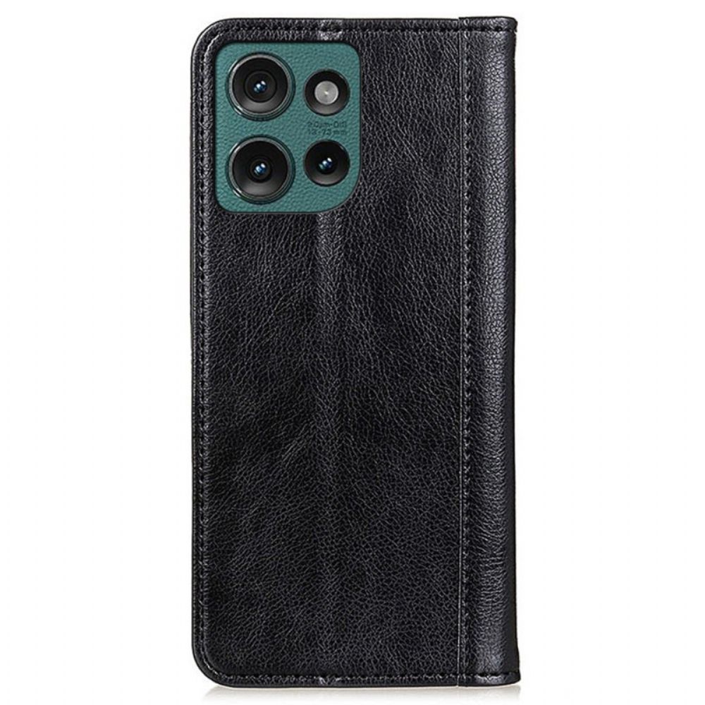 Flip Case Motorola Edge 50 Neo Handyhülle Spaltleder