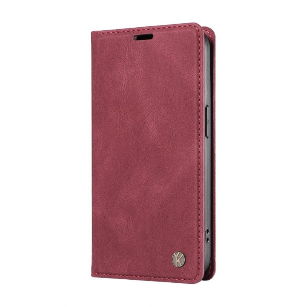 Flip Case Motorola Edge 50 Neo Yikatu Wildledereffekt