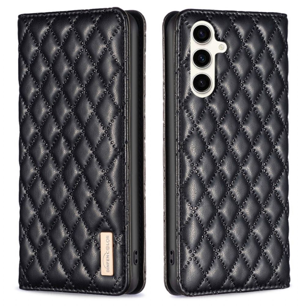 Flip Case Samsung Galaxy S24 Fe Handyhülle Gesteppt Binfen Color
