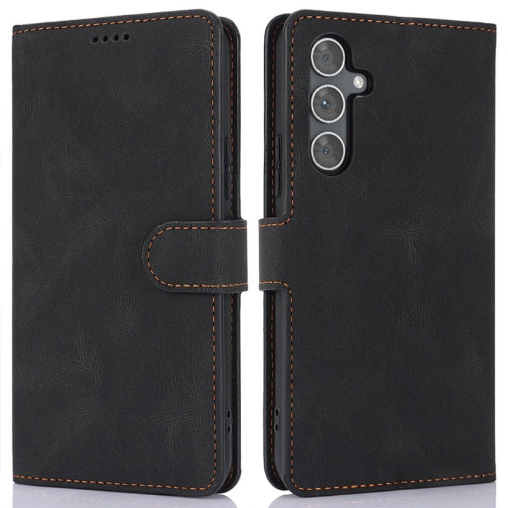Lederhüllen Samsung Galaxy S24 Fe Handyhülle Wildleder-effekt Mit Riemen