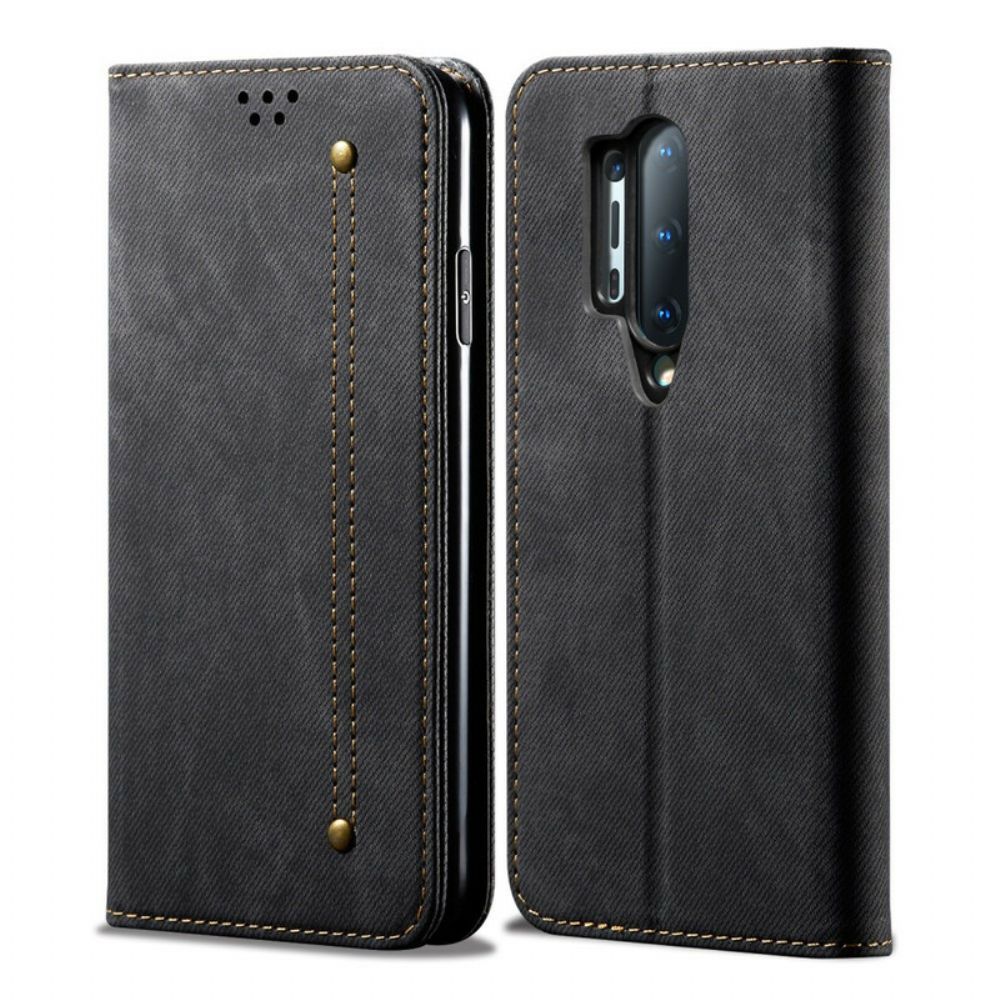 Schutzhülle Für OnePlus 8 Pro Flip Case Lederimitat Mit Jeansstruktur