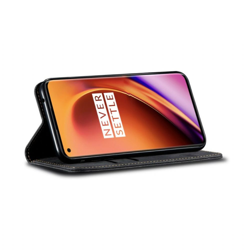 Schutzhülle Für OnePlus 8 Pro Flip Case Lederimitat Mit Jeansstruktur