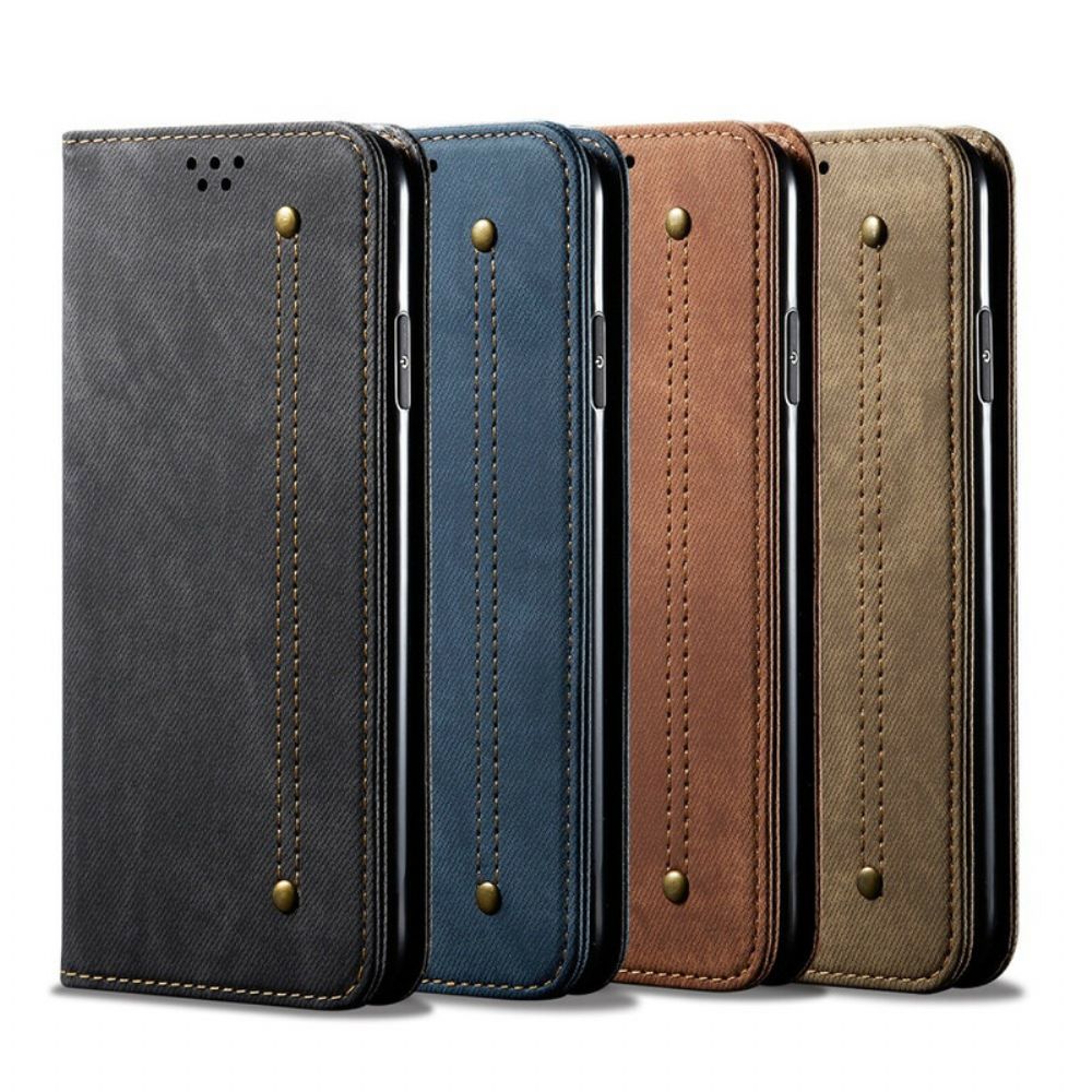 Schutzhülle Für OnePlus 8 Pro Flip Case Lederimitat Mit Jeansstruktur