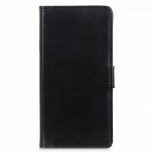 Flip Case Für Motorola Edge 20 Pro Einfacher Glänzender Ledereffekt