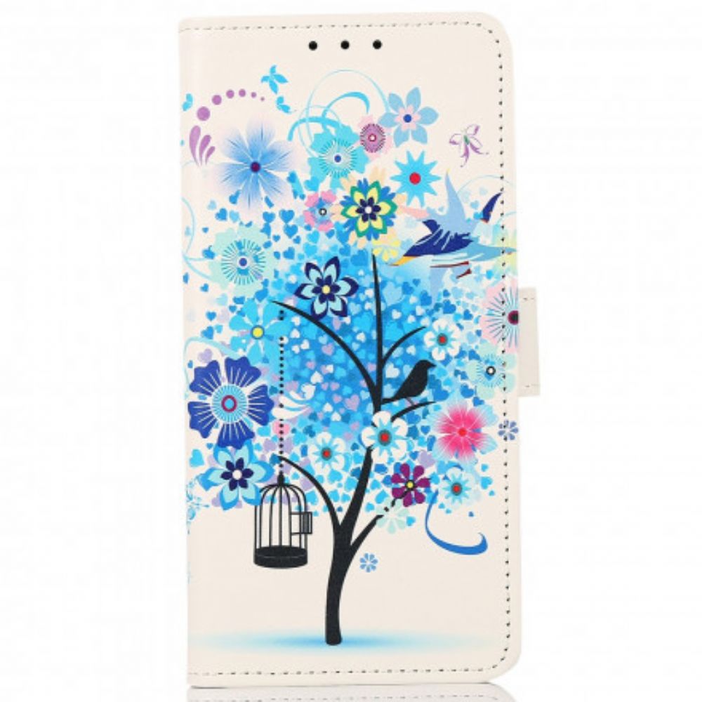 Flip Case Für Motorola Edge 20 Pro Farbiger Baum