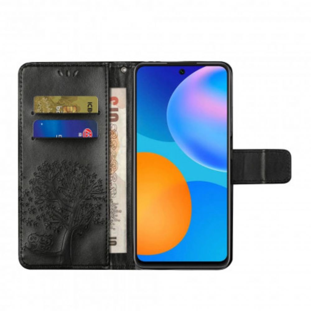 Flip Case Für Motorola Edge 20 Pro Mit Kordel Baum Und Riemcheneulen