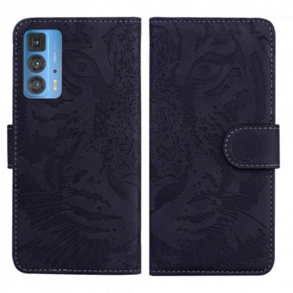 Flip Case Für Motorola Edge 20 Pro Tigergesichtsdruck