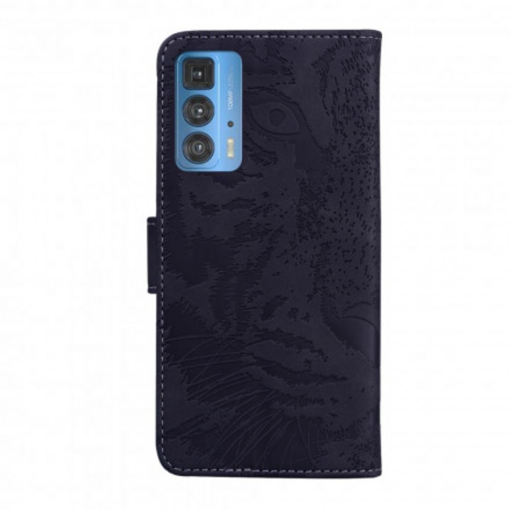 Flip Case Für Motorola Edge 20 Pro Tigergesichtsdruck