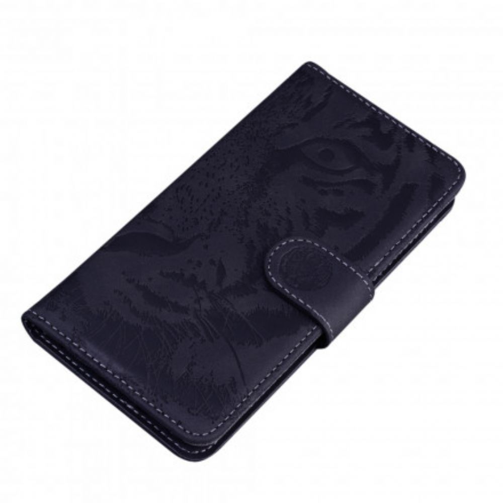 Flip Case Für Motorola Edge 20 Pro Tigergesichtsdruck