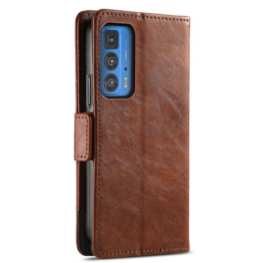 Flip Case Für Motorola Edge 20 Pro Zweifarbiger Doppelverschluss