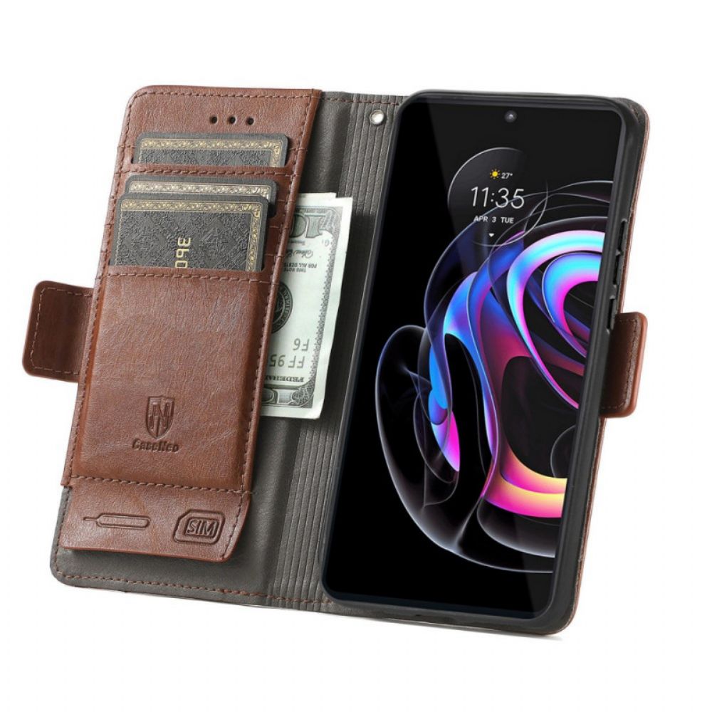 Flip Case Für Motorola Edge 20 Pro Zweifarbiger Doppelverschluss