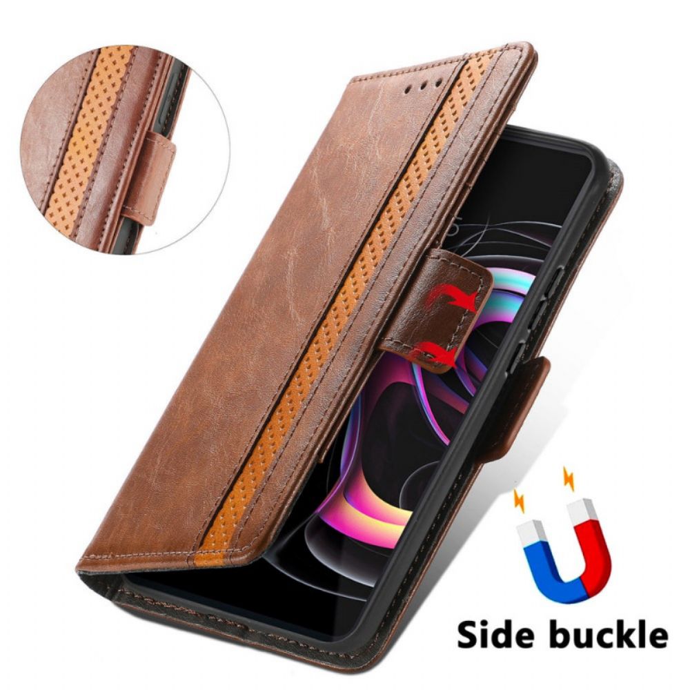 Flip Case Für Motorola Edge 20 Pro Zweifarbiger Doppelverschluss