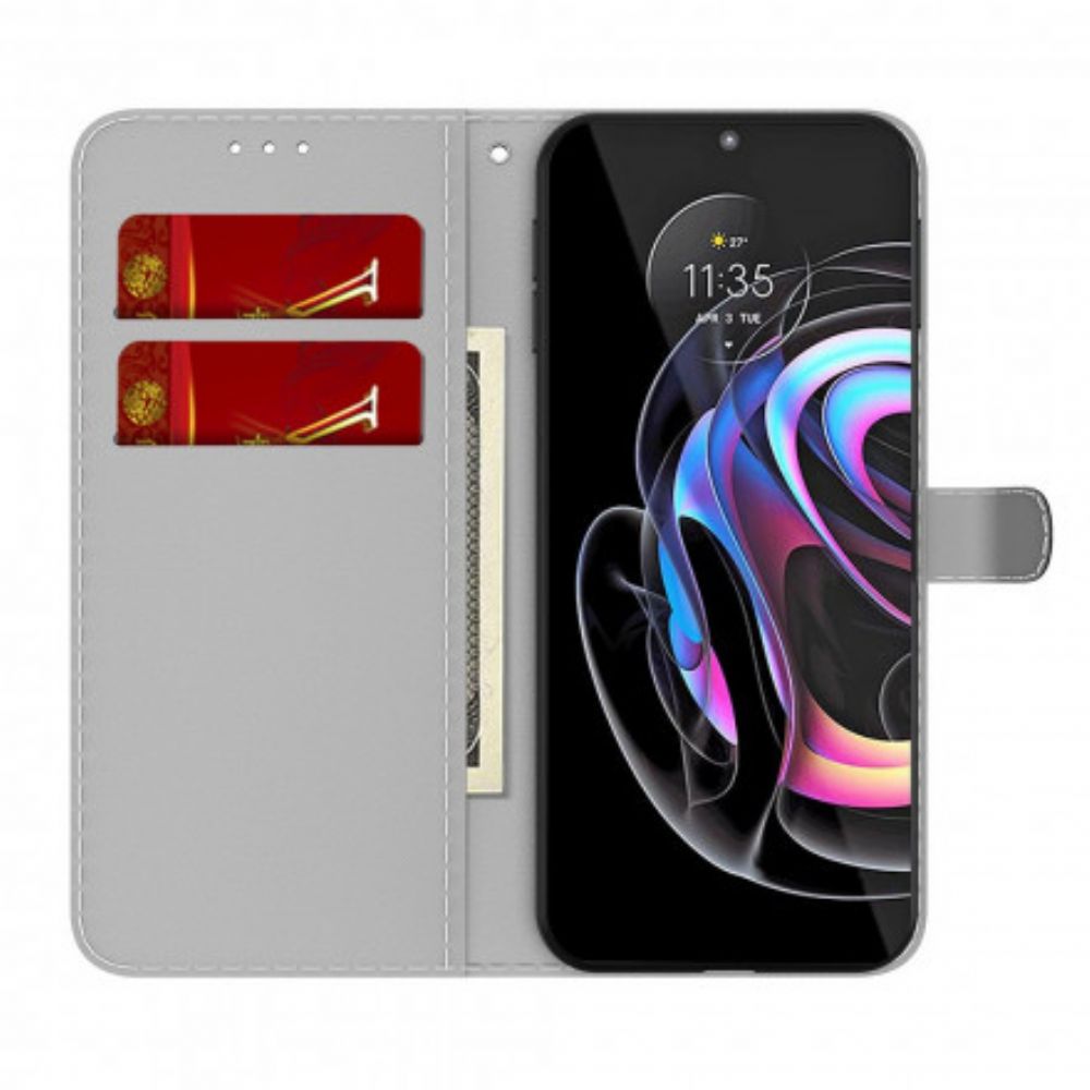 Lederhüllen Für Motorola Edge 20 Pro Abstraktes Muster