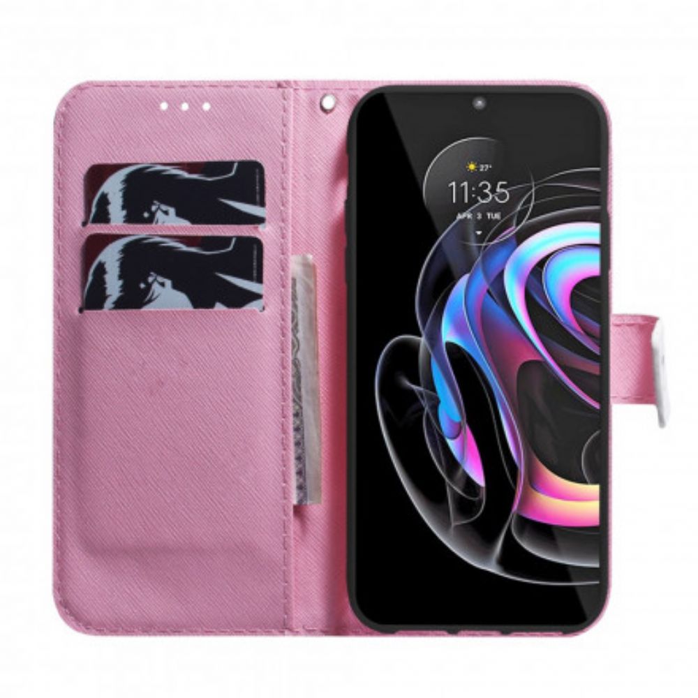 Lederhüllen Für Motorola Edge 20 Pro Alte Rosenblüte