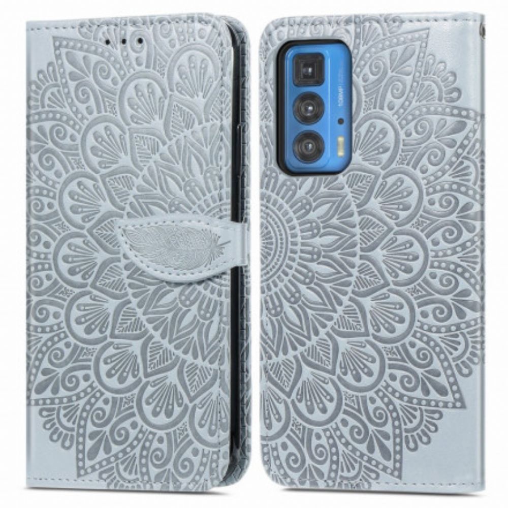 Lederhüllen Für Motorola Edge 20 Pro Feder-mandala