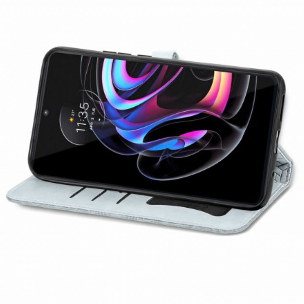 Lederhüllen Für Motorola Edge 20 Pro Feder-mandala