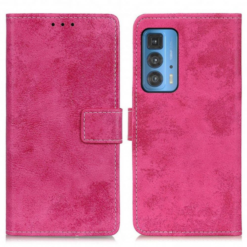 Lederhüllen Für Motorola Edge 20 Pro Vintage Kunstleder