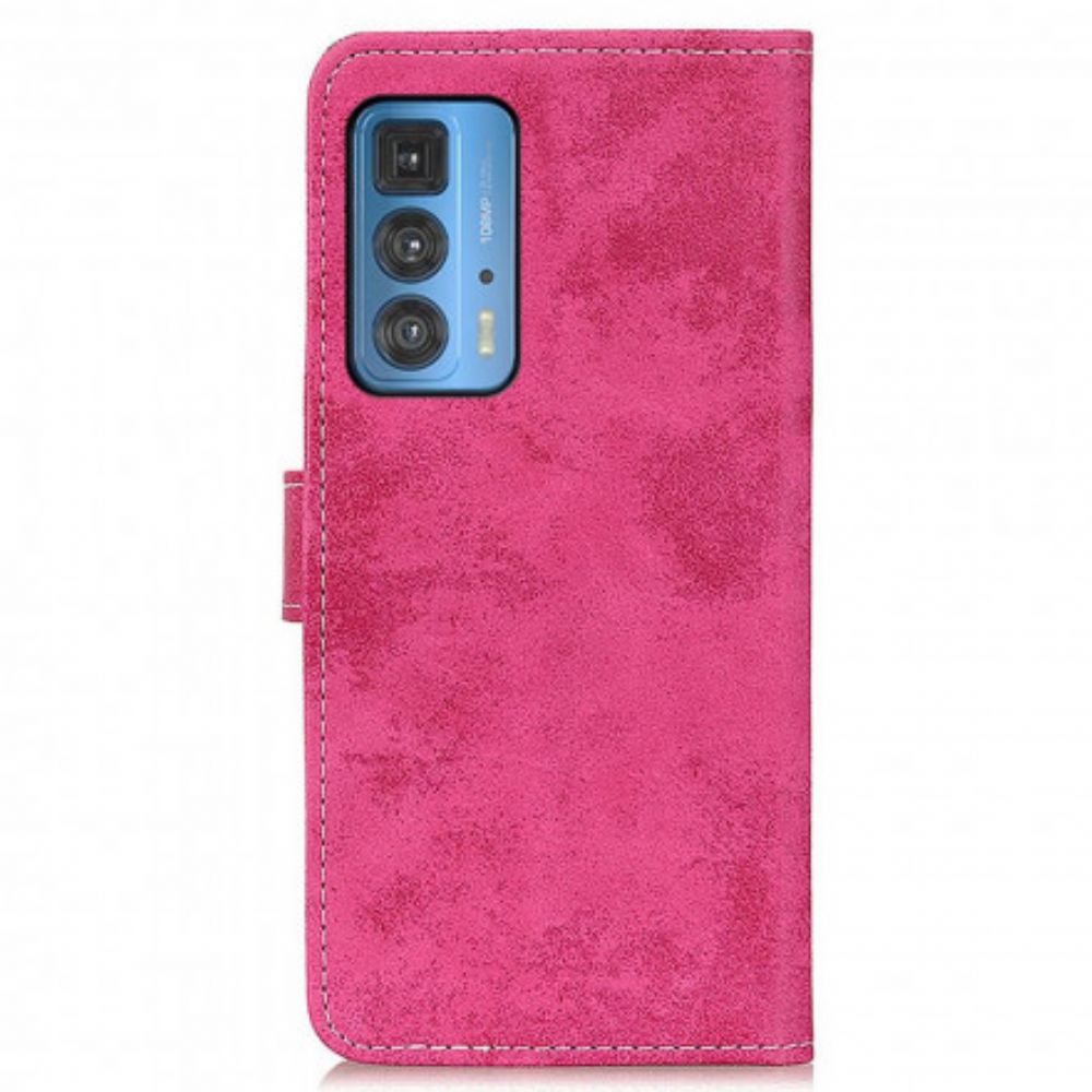 Lederhüllen Für Motorola Edge 20 Pro Vintage Kunstleder
