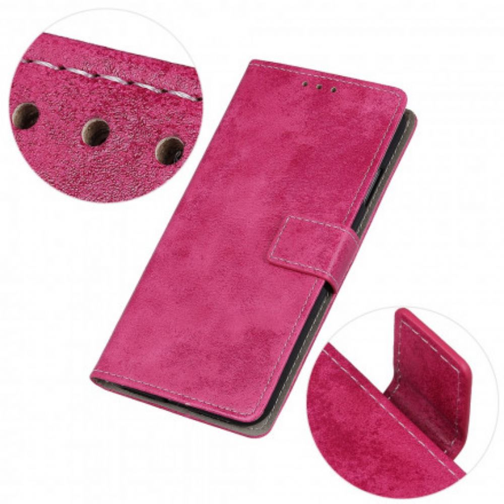 Lederhüllen Für Motorola Edge 20 Pro Vintage Kunstleder