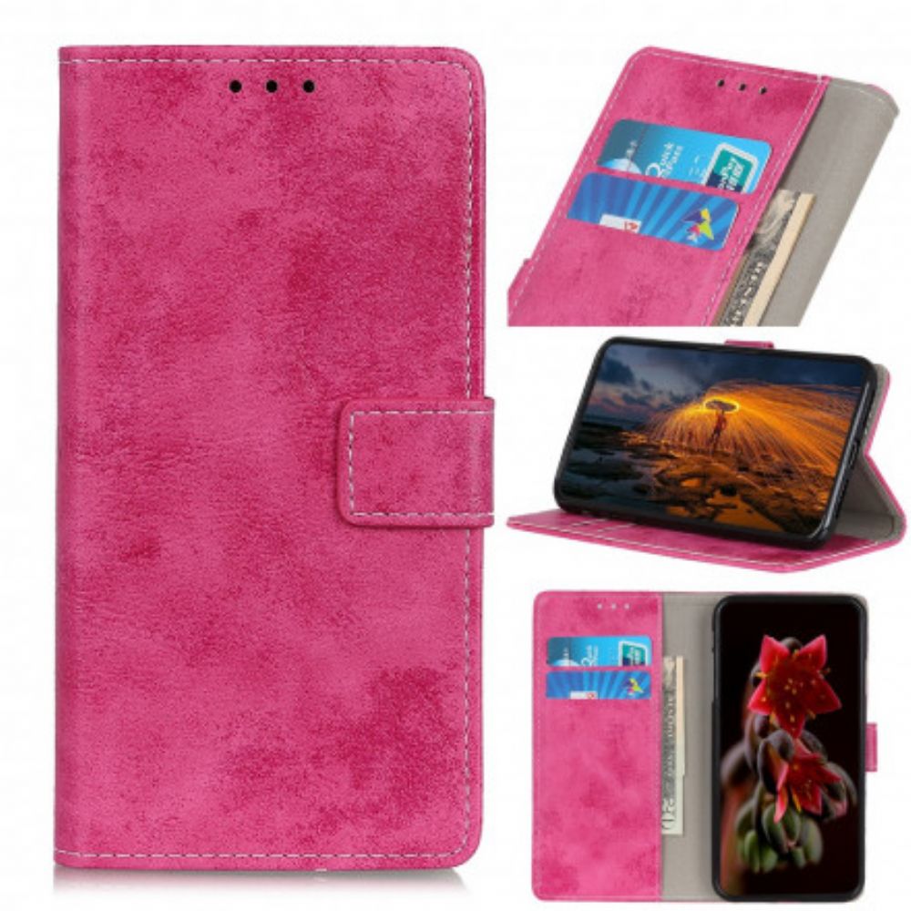 Lederhüllen Für Motorola Edge 20 Pro Vintage Kunstleder
