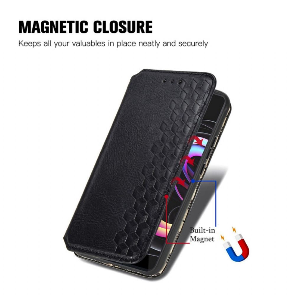 Schutzhülle Für Motorola Edge 20 Pro Flip Case Ledereffekt Mit Rautenstruktur