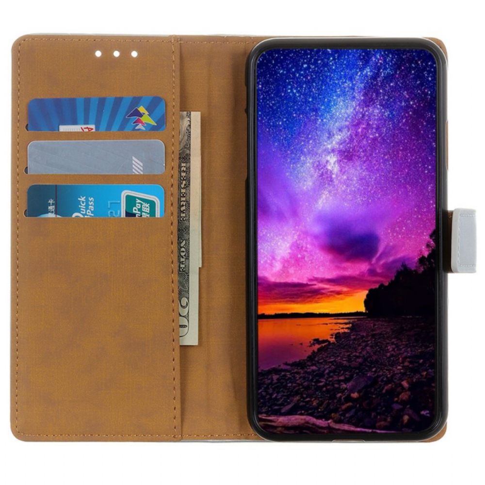 Flip Case Für Moto G71 5G Einfaches Kunstleder