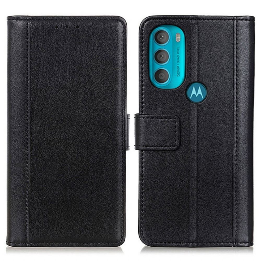Flip Case Für Moto G71 5G Farbige Ausführung In Lederoptik