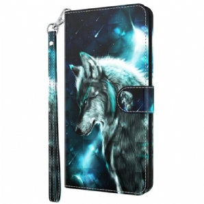 Flip Case Für Moto G71 5G Majestätischer Wolf