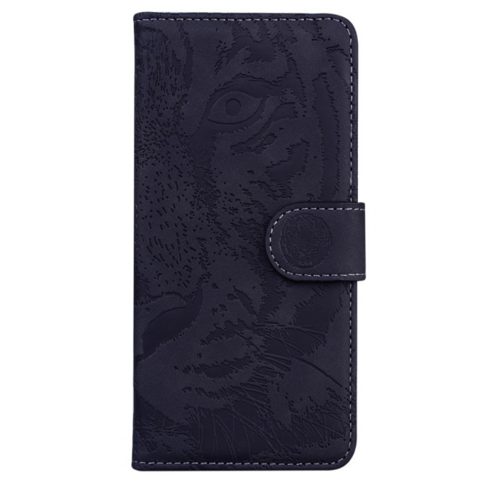 Flip Case Für Moto G71 5G Tigergesichtsdruck